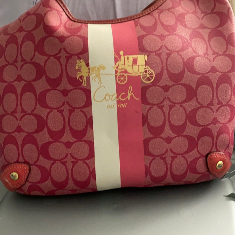 Hard to find pink Coach shoulder bag